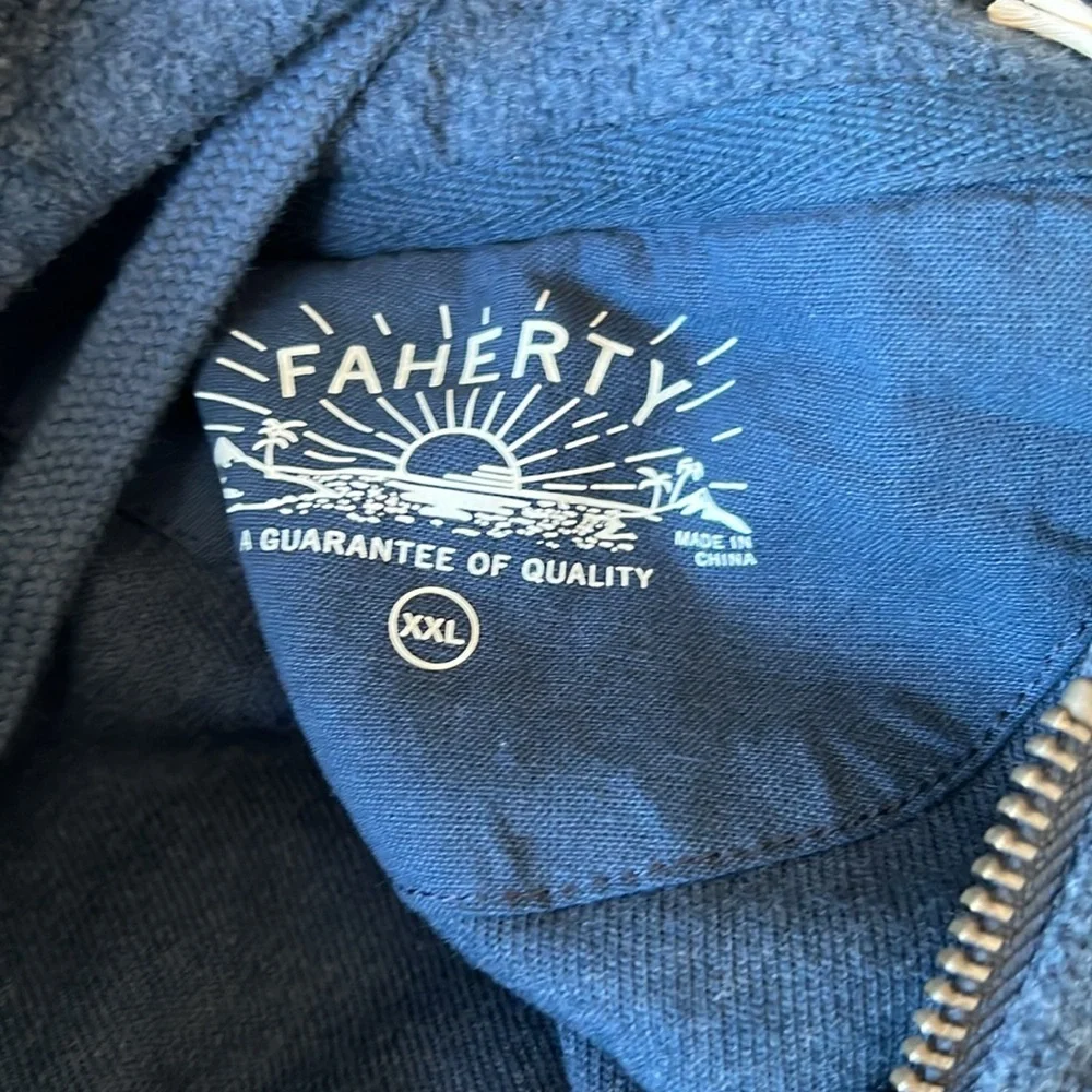 Faherty Big Sur Beach Fleece Zip Jacket in Deep Navy